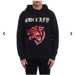 Gucci embroidered Guccify wolf hoodie